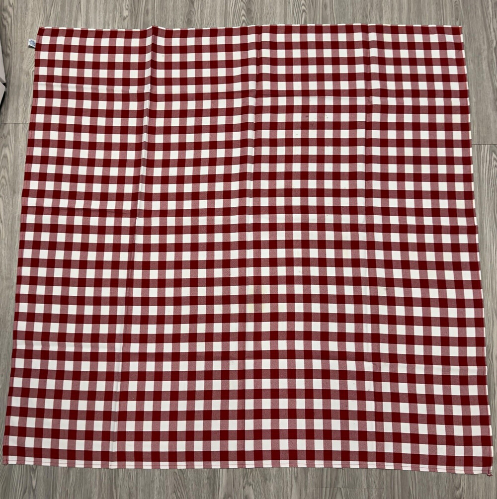 American Dawn Inc. Red & White Check Square Cloth Tablecloth Reusable Country